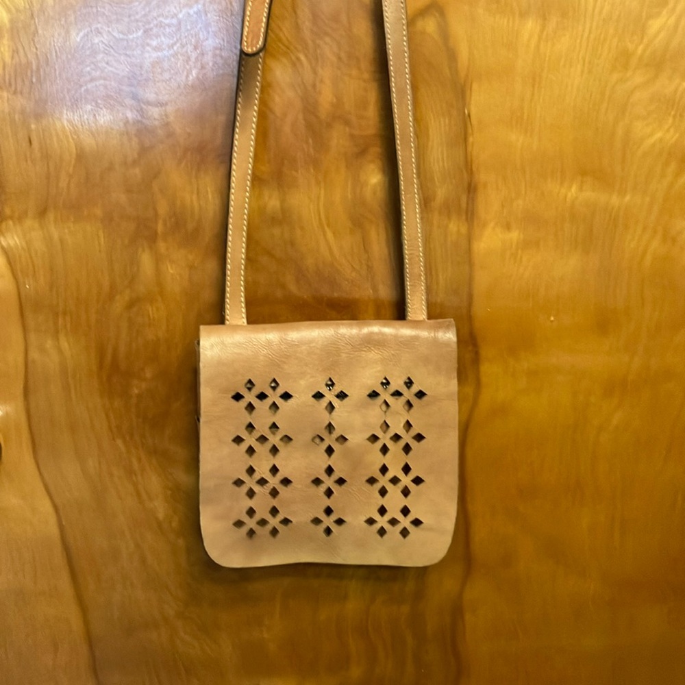 Patricia Nash Brown Cut-Out Crossbody Bag